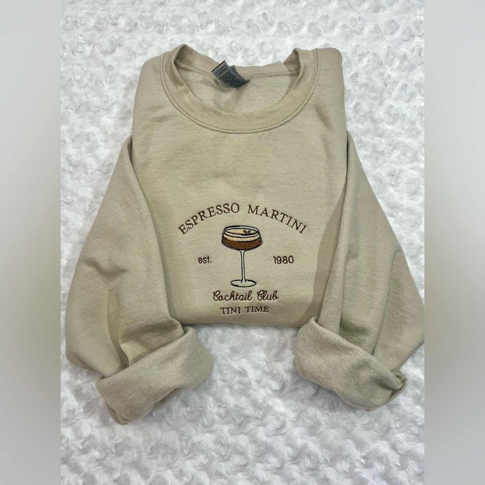 Espresso martini sweatshirt, embroidered